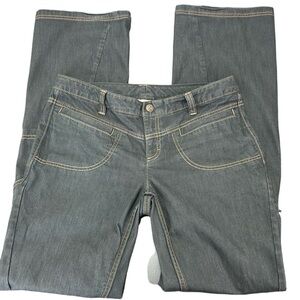 Athleta Dry Dipper Schoeller Cargo Low Rise Bootcut Jeans 10T Contrast Stitching